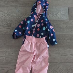 Toddler (2T) Navy Polka Dot Rain Set